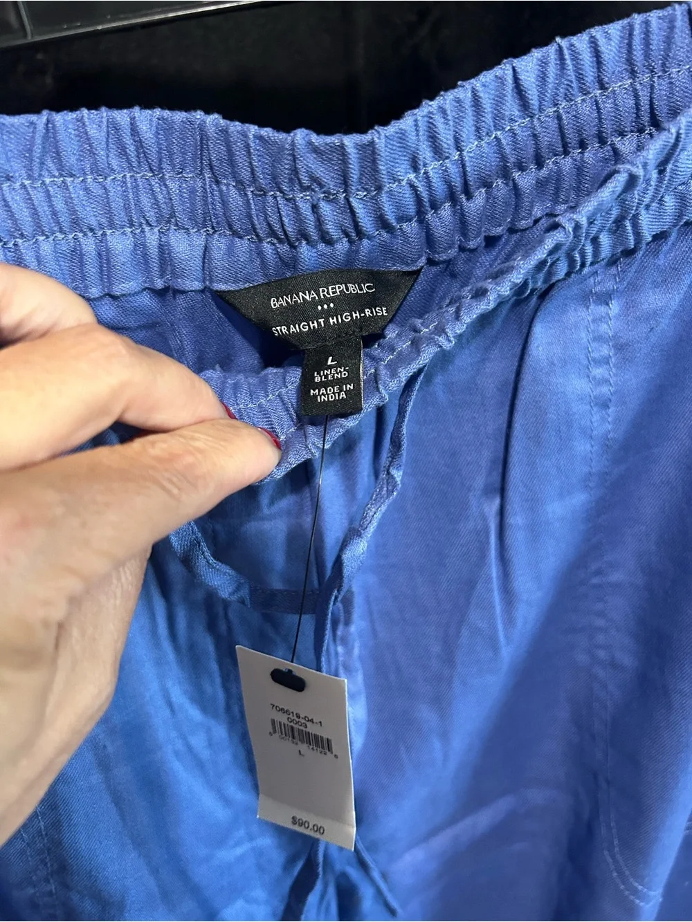 Banana Republic Women’s Linen Drawstring Chino Pants in Cobalt Blue